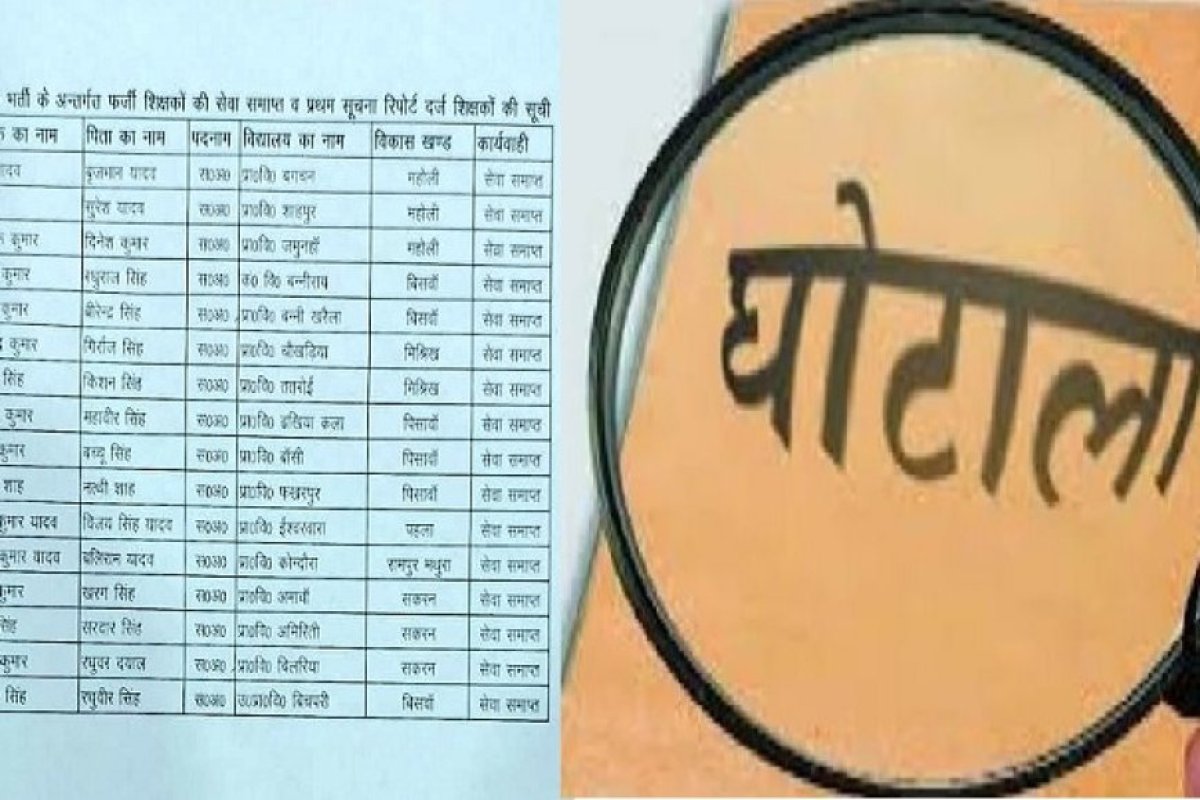 सीतापुर में शिक्षक भर्ती घोटाला: 16 फर्जी शिक्षकों की बर्खास्तगी, फर्जी दस्तावेजों से हासिल की थी नौकरी। 