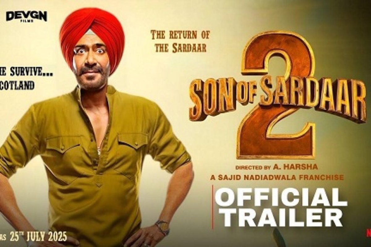 Bollywood: ‘सन ऑफ सरदार 2’ का धमाकेदार मोशन पोस्टर रिलीज: अजय देवगन का जस्सी अवतार लाएगा हंसी और एक्शन का तड़का, 25 जुलाई 2025 को रिलीज। 
