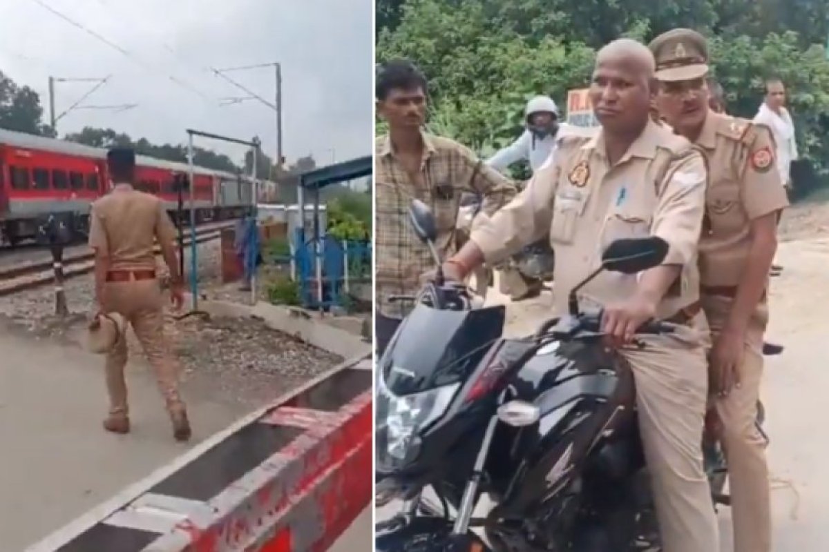 सुल्तानपुर में नशे में धुत दरोगा का वीडियो वायरल, रेलवे ट्रैक पर लड़खड़ाने और अभद्रता के आरोप, जांच शुरू। 