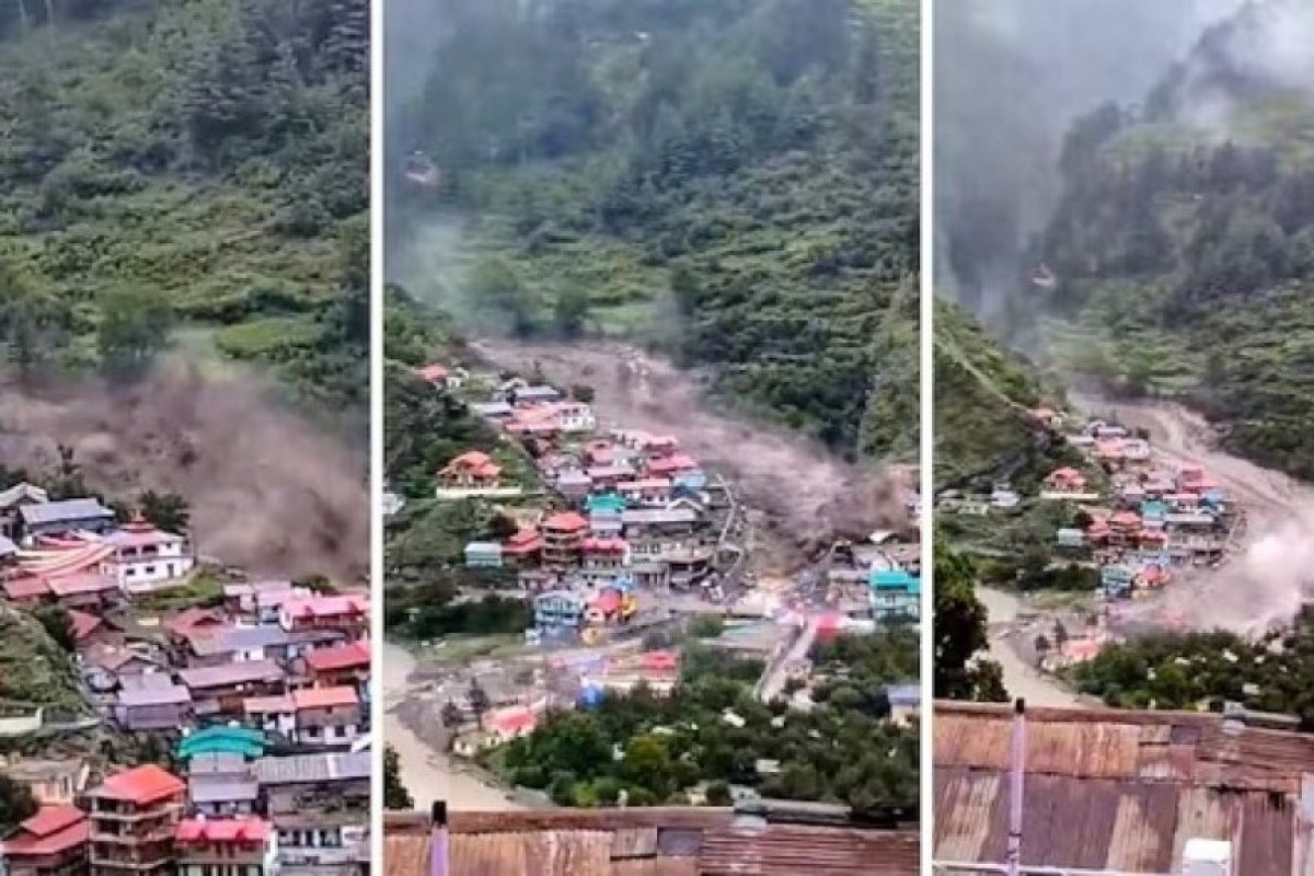 उत्तरकाशी के धराली में बादल फटने से भारी तबाही- चार की मौत, 50 से अधिक लापता, राहत कार्य तेज।