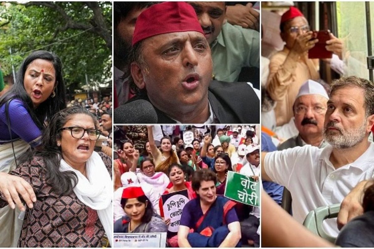 दिल्ली पुलिस ने SIR के खिलाफ प्रदर्शनकारी सांसदों को रोका, प्रियंका गांधी सहित कई हिरासत में।