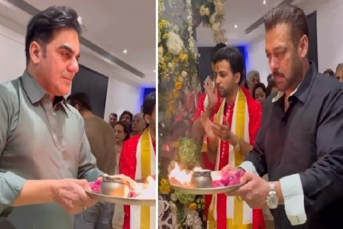 खान परिवार ने गणेश चतुर्थी को धूमधाम से मनाया- सलमान, सोहेल और सलीम खान ने की भगवान गणेश की आरती।