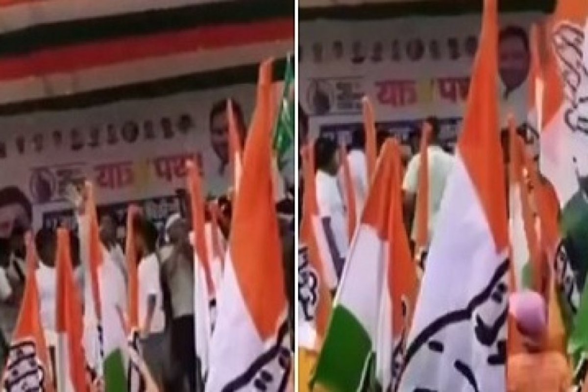 दरभंगा: राहुल-तेजस्वी के स्वागत में बने मंच से PM मोदी को दी गई गाली, BJP नेताओं ने की राहुल गांधी से माफी की मांग। 