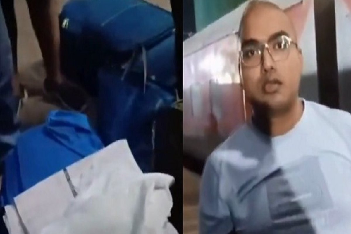 पुरुषोत्तम एक्सप्रेस के फर्स्ट एसी कोच से बेडशीट और तौलिए चुराते परिवार को पकड़ा गया, वायरल वीडियो से सोशल मीडिया पर हंगामा। 