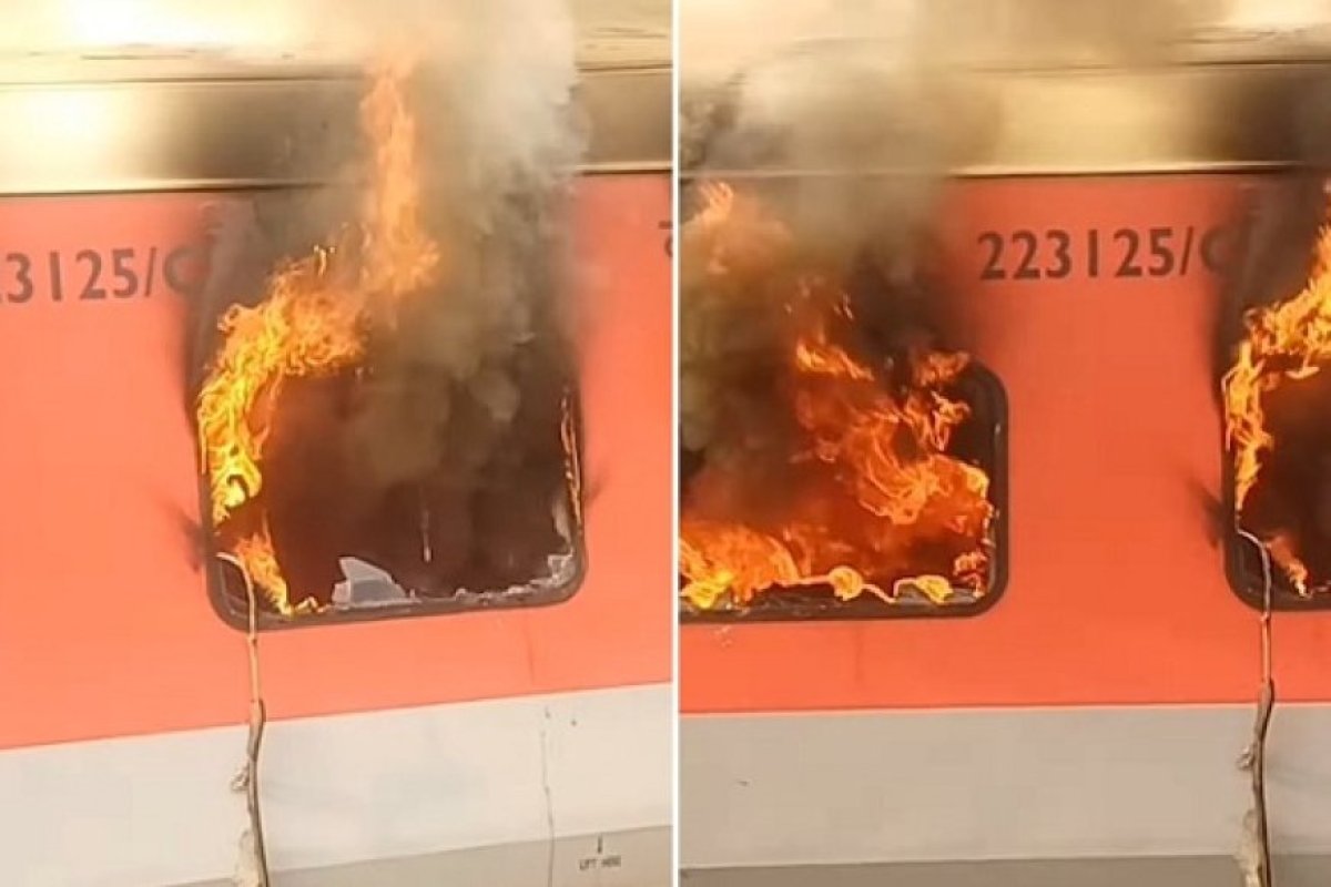 पंजाब के सरहिंद में अमृतसर-सहरसा गरीब रथ एक्सप्रेस के कोच में भीषण आग, यात्रियों की जान बची, एक महिला झुलसी। 