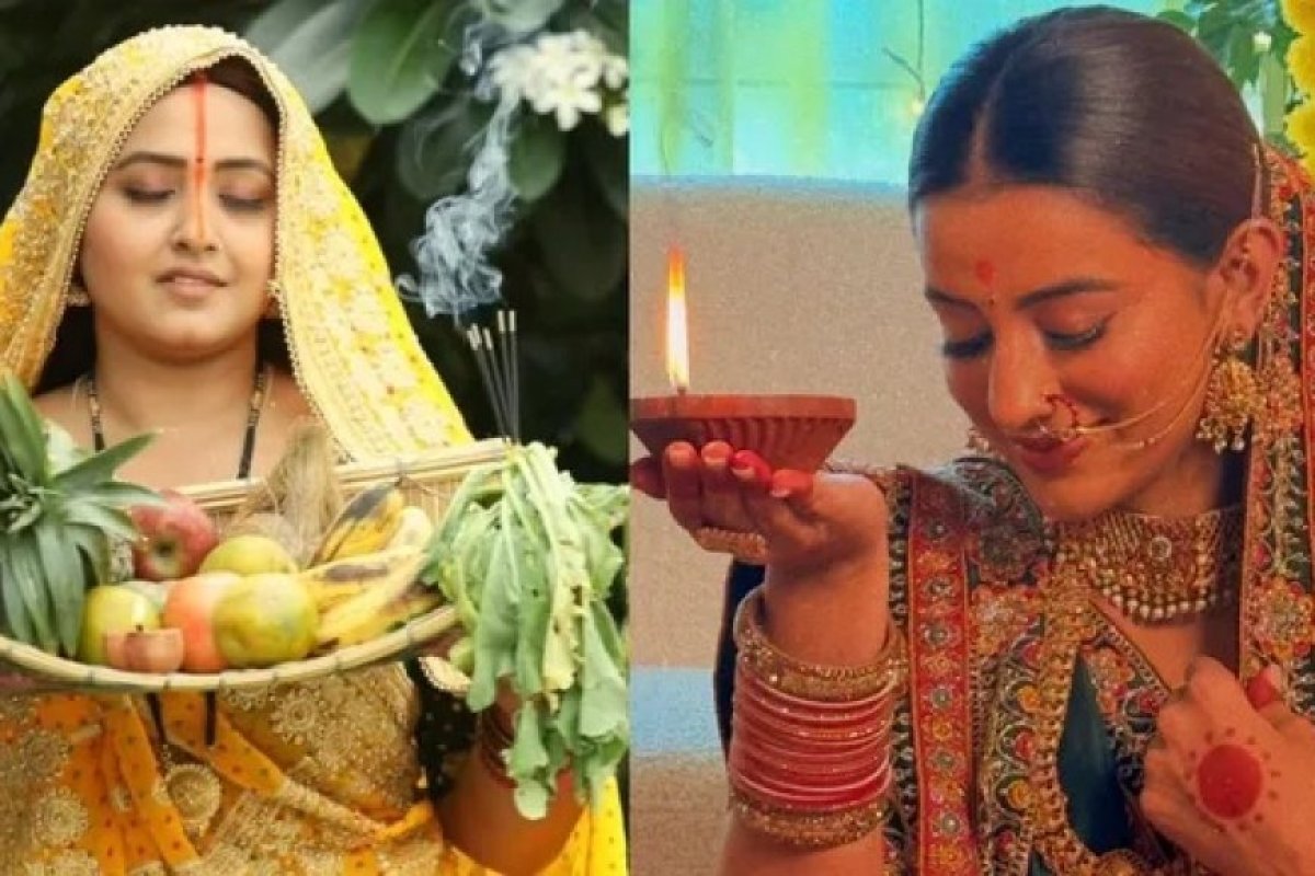 छठ महापर्व: दुल्हन सी सजकर अक्षरा सिंह ने दी नहाय-खाय की शुभकामनाएं, बिहार की श्रद्धा में डुबकी लगाकर फैंस को किया भावुक। 