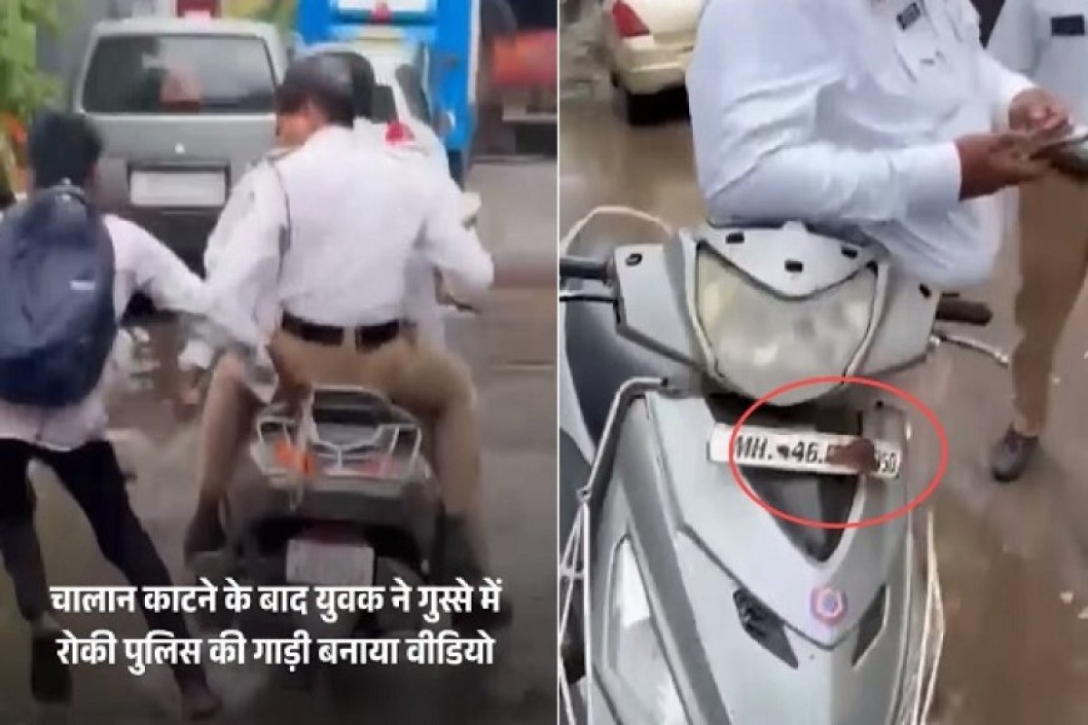 ट्रैफिक पुलिसकर्मी ने बिना हेलमेट युवक को चालान किया, बदले में वीडियो बनाकर वायरल; डीसीपी ने बताया दोषियों को 2 हजार का जुर्माना लगाया।