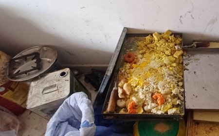 आगरा में मिलावटी खोआ की बड़ी खेप पकड़ी गई, दो क्विंटल नष्ट किया।