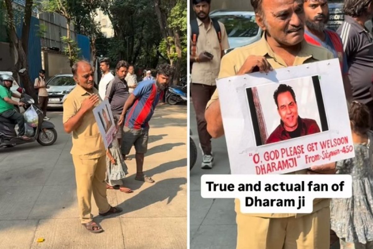 Bollywood: धर्मेंद्र की सेहत सुधरने की दुआ मांगने घर के बाहर पहुंचा भावुक फैन, पोस्टर पर लिखा दिल छू लेने वाला संदेश