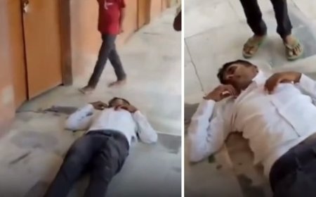 बाड़मेर में शराब के नशे में धुत सरकारी शिक्षक ने स्कूल में की अभद्रता, छात्रा की कॉपी पर लिखा नंबर और शाम को गैलरी में सोया। 