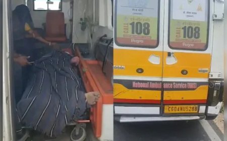 एमपी के गुना में सरकारी एंबुलेंस का टायर पंचर, 65 वर्षीय मरीज की रास्ते में मौत; लापरवाही पर सियासत गरमाई। 