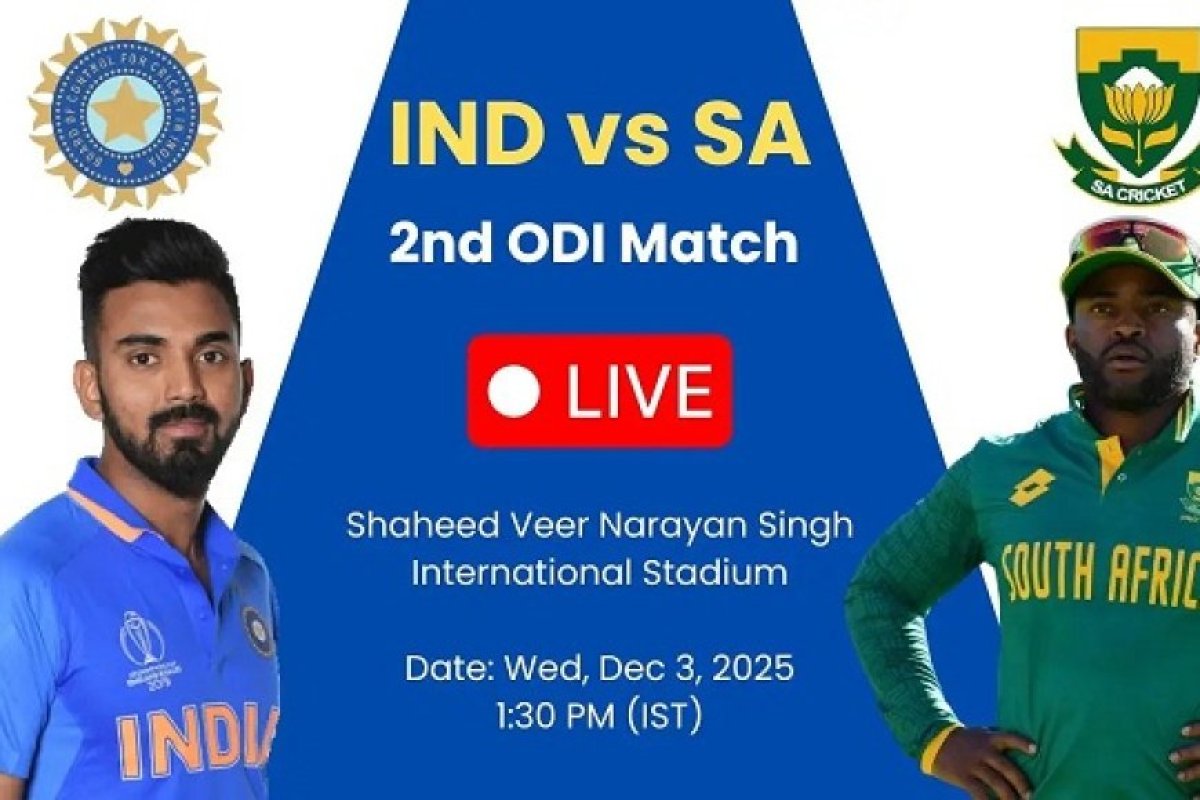 India Vs South AF दूसरा वनडे: रायपुर में होगी दोनों टीमों के बीच सीरीज पर कब्जे की जंग, जानें लाइव स्ट्रीमिंग की पूरी जानकारी। 