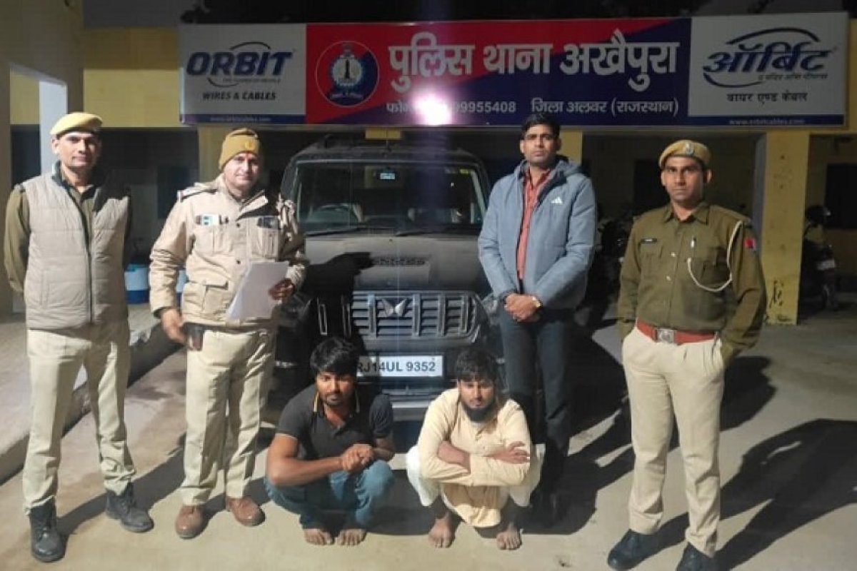 अलवर में बिहार के BSP नेता से 3 लाख की लूट- सस्ते माल के लालच में फंसाया जाल, तीन घंटों में पुलिस ने दबोचे दोनों बदमाश, गाड़ी व नकदी बरामद।