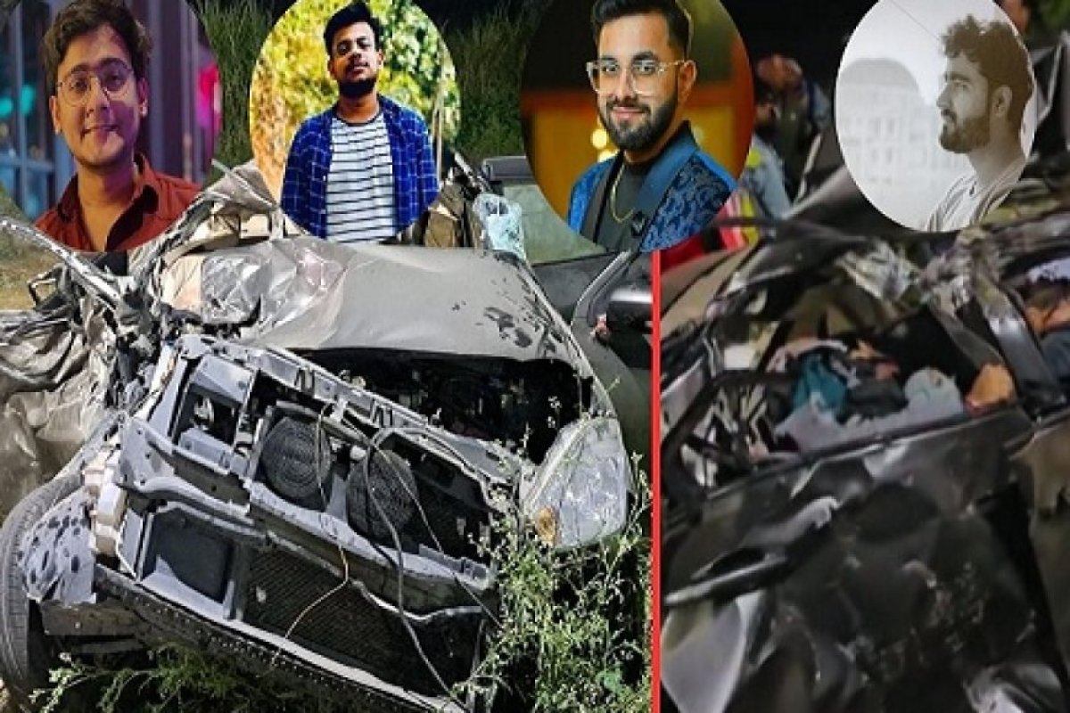 मेडिकल कॉलेज के चार छात्रों की मौत, अमरोहा में ट्रक और कार की टक्कर में गाड़ी के उड़े परखच्चे। 