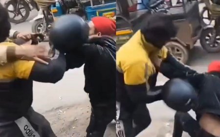 नगर पालिका गेट के सामने सरेआम हिंसा, हमलावर ने हेलमेट से सिर और कमर पर किए कई वार