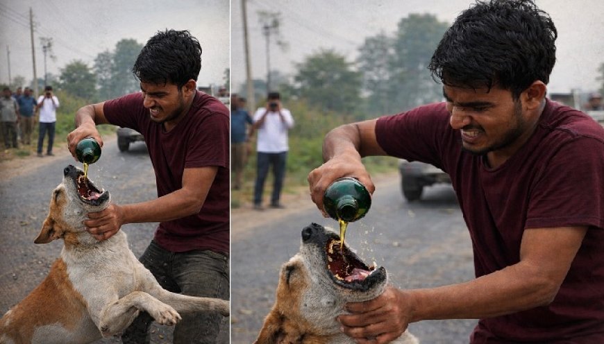 बागपत में क्रूरता की हदें पार: युवक ने स्ट्रीट डॉग के मुंह में जबरन डाली शराब, वीडियो वायरल होने पर पुलिस जांच में जुटी। 