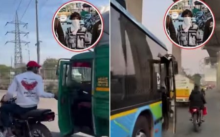 दिल्ली की सड़कों पर खतरनाक स्टंट, बाइक सवार ने चलती बसों-गाड़ियों के दरवाजे खोले, आरोपी युवक गिरफ्तार।