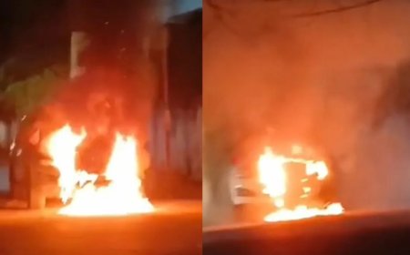 कानपुर में चलते-फिरते आग का गोला बनी लग्जरी एसयूवी: सपा विधायक की फॉर्च्यूनर जलकर खाक