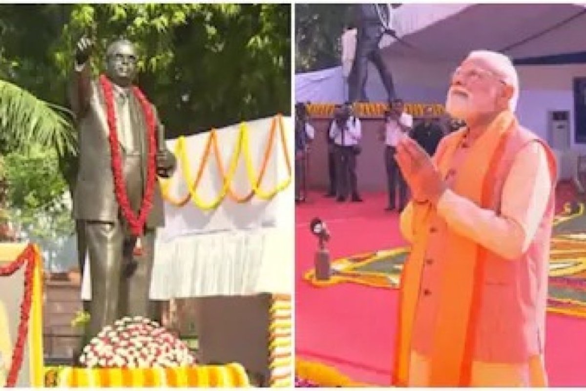 संविधान निर्माता को नमन: प्रधानमंत्री मोदी ने संसद के 'प्रेरणा स्थल' पर बाबा साहेब अंबेडकर को अर्पित की पुष्पांजलि.