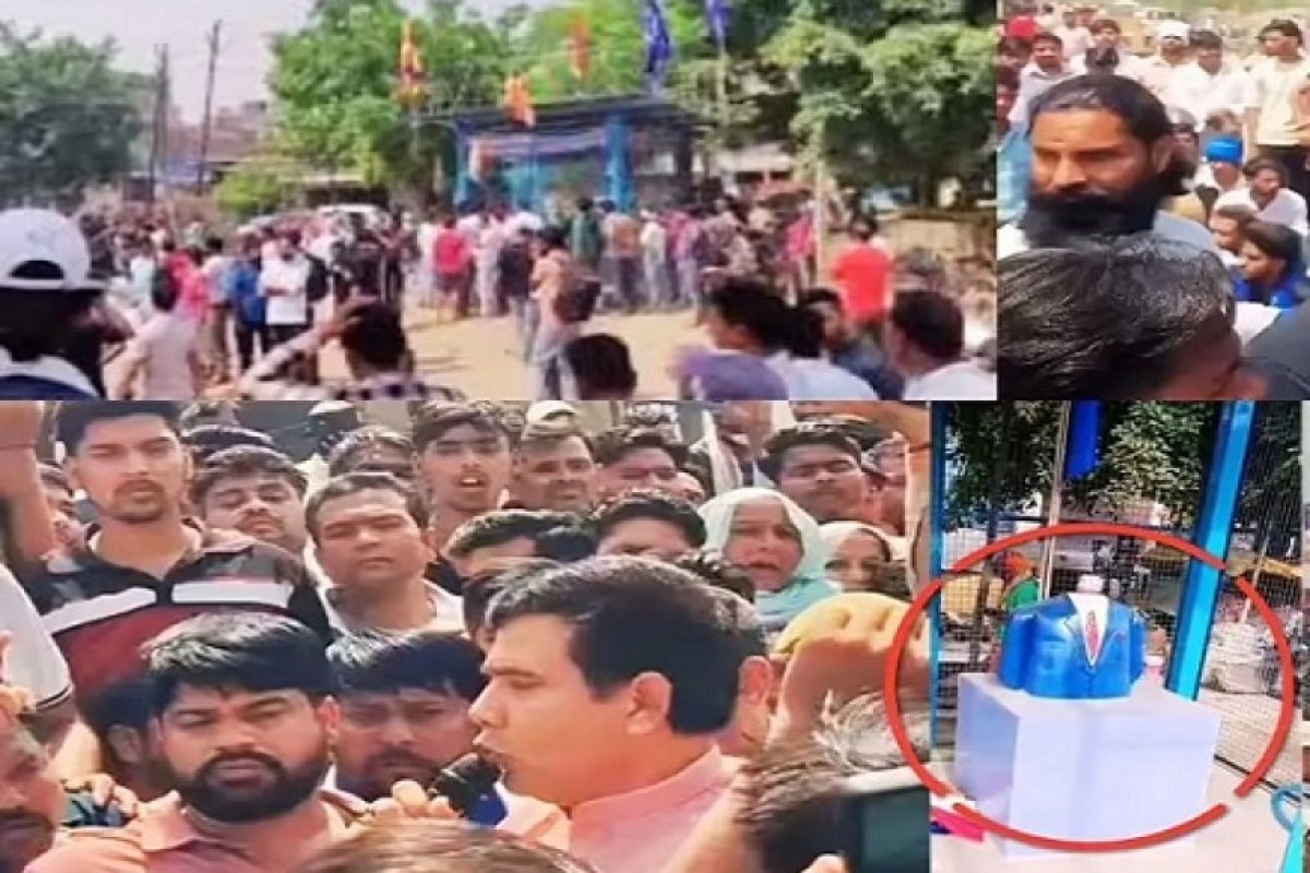 गाजियाबाद के लोनी में अंबेडकर प्रतिमा खंडित होने पर भारी बवाल: प्रदर्शनकारियों ने दिल्ली-सहारनपुर हाईवे को किया घंटों जाम।