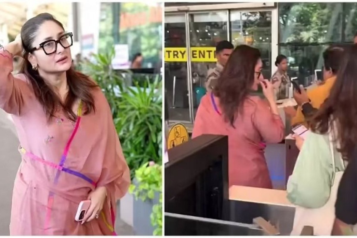 गुलाबी आभा में लिपटीं 'बेबो': करीना कपूर खान ने पिंक एम्ब्रॉयडर्ड सूट में एयरपोर्ट पर बिखेरा सादगी और शालीनता का जादू।