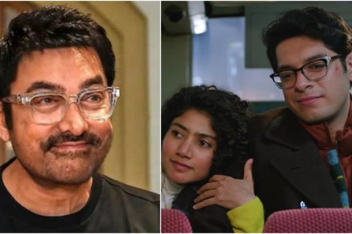 बेटे जुनैद की फिल्म 'एक दिन' के इवेंट में फूट-फूटकर रोए आमिर खान, शर्ट के कॉलर से पोंछे बहते आंसू।