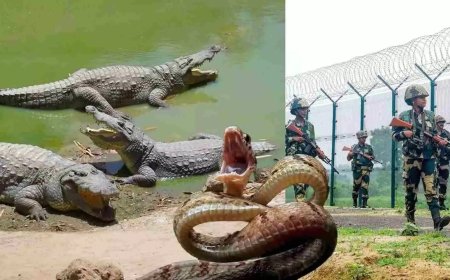 बीएसएफ का मास्टर प्लान: भारत-बांग्लादेश सीमा पर अब मगरमच्छ और सांप रोकेंगे घुसपैठ।
