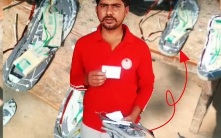 परीक्षा केंद्र पर हाईटेक सेंधमारी की कोशिश विफल, पुलिस ने ब्लूटूथ और इलेक्ट्रॉनिक चप्पल के साथ पकड़ा फर्जी अभ्यर्थी।