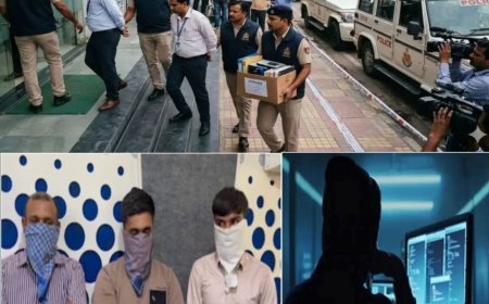 गुजरात में 2500 करोड़ के साइबर फ्रॉड का महाखुलासा, 3 बैंक अधिकारियों समेत 20 गिरफ्तार, बैंकिंग तंत्र में सेंध लगाकर रची गई बड़ी साजिश।