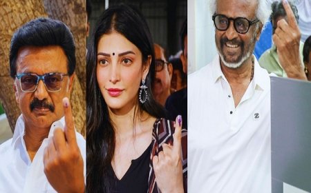 चेन्नई से कोलकाता तक वोटिंग की धूम: कमल हासन, रजनीकांत और ममता बनर्जी सहित दिग्गजों ने किया मतदान।