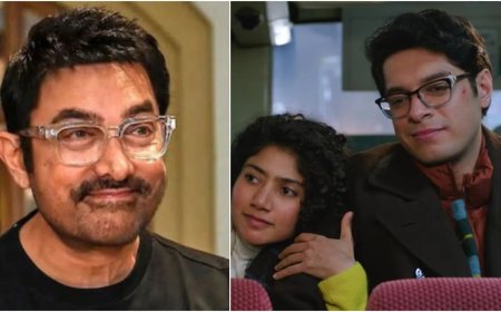 बेटे जुनैद की फिल्म 'एक दिन' के इवेंट में फूट-फूटकर रोए आमिर खान, शर्ट के कॉलर से पोंछे बहते आंसू।