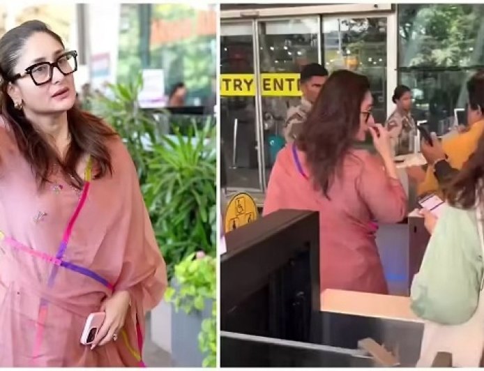 गुलाबी आभा में लिपटीं 'बेबो': करीना कपूर खान ने पिंक एम्ब्रॉयडर्ड सूट में एयरपोर्ट पर बिखेरा सादगी और शालीनता का जादू।