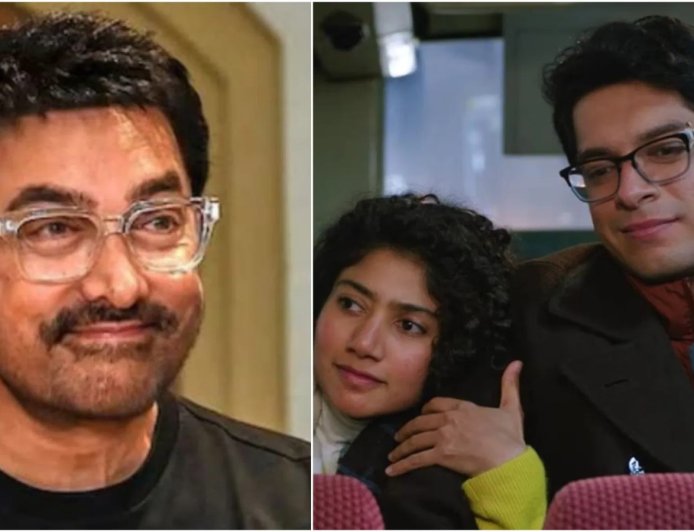 बेटे जुनैद की फिल्म 'एक दिन' के इवेंट में फूट-फूटकर रोए आमिर खान, शर्ट के कॉलर से पोंछे बहते आंसू।