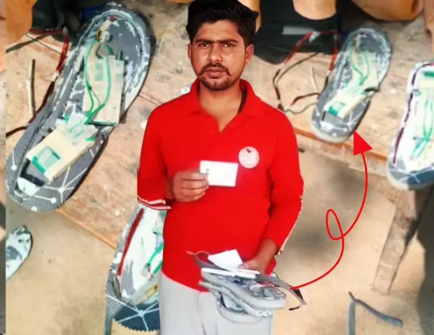 परीक्षा केंद्र पर हाईटेक सेंधमारी की कोशिश विफल, पुलिस ने ब्लूटूथ और इलेक्ट्रॉनिक चप्पल के साथ पकड़ा फर्जी अभ्यर्थी।