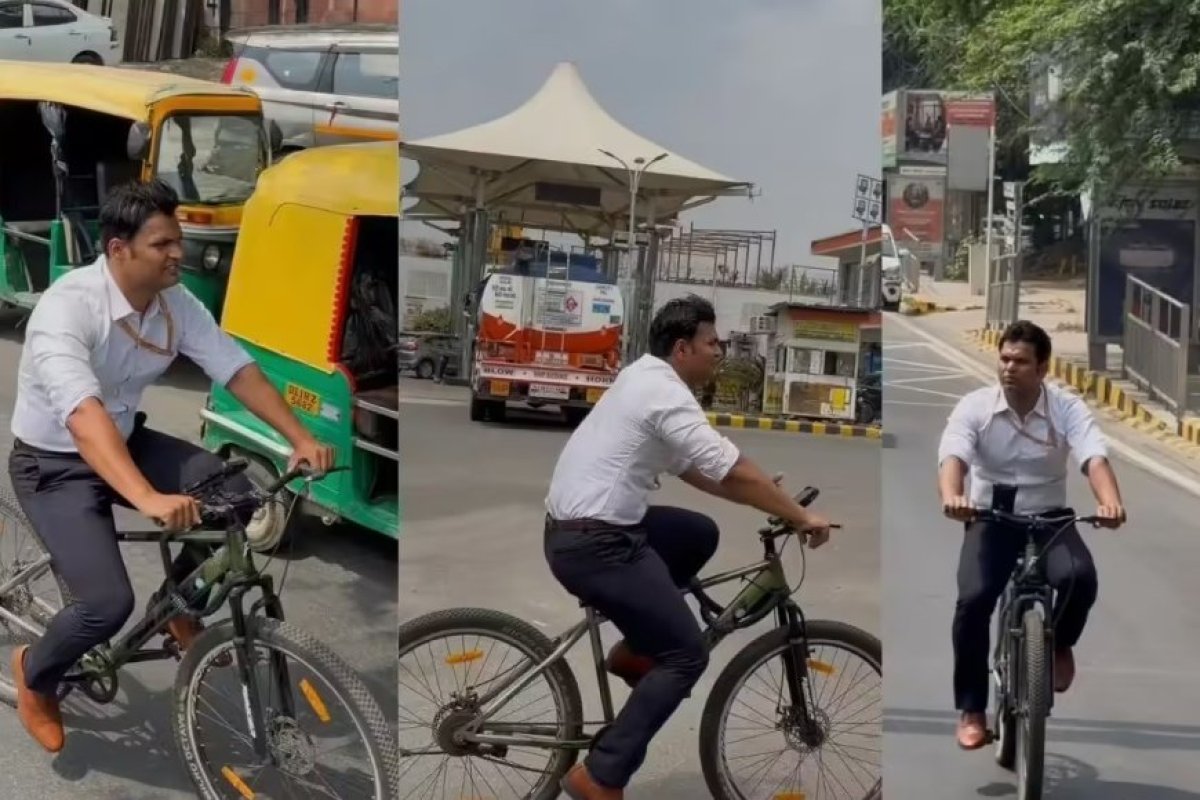 साइकिल चलाकर दफ्तर पहुंचने वाले IRS अधिकारी नरेंद्र कुमार यादव, फिट इंडिया मूवमेंट के असली ब्रांड एंबेसडर।