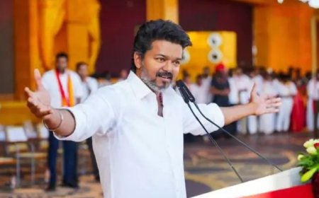 तमिलनाडु में 'थलापति' का ऐतिहासिक उदय: TVK बनी सबसे बड़ी पार्टी, बहुमत के करीब विजय।