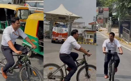 साइकिल चलाकर दफ्तर पहुंचने वाले IRS अधिकारी नरेंद्र कुमार यादव, फिट इंडिया मूवमेंट के असली ब्रांड एंबेसडर।