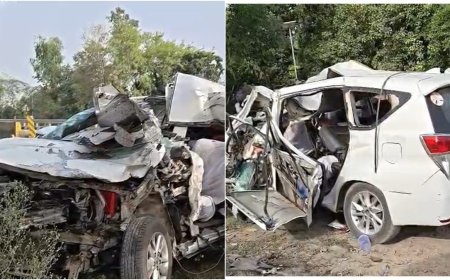 बाराबंकी के हैदरगढ़ में देर रात भीषण सड़क दुर्घटना: सुल्तानपुर-लखनऊ राजमार्ग पर ट्रेलर से टकराई तेज रफ्तार इनोवा कार, चार श्रद्धालुओं की मौत।