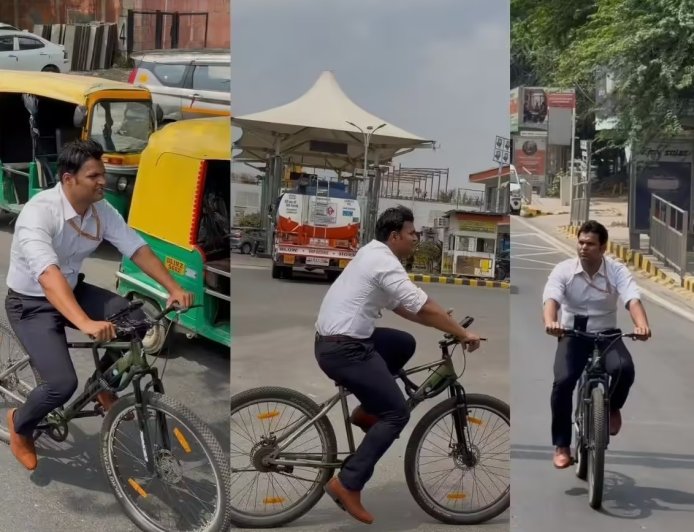 साइकिल चलाकर दफ्तर पहुंचने वाले IRS अधिकारी नरेंद्र कुमार यादव, फिट इंडिया मूवमेंट के असली ब्रांड एंबेसडर।