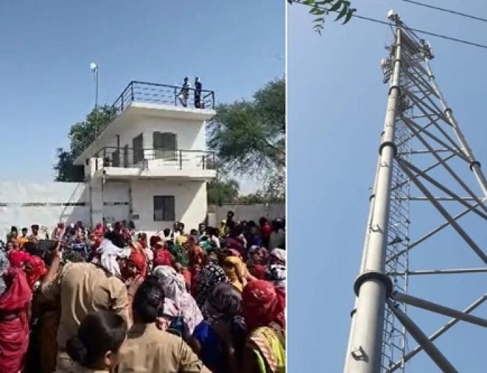 न्याय के लिए मोबाइल टावर पर चढ़ी अनाथ युवती- प्रशासनिक बेरुखी के खिलाफ भड़का आक्रोश, करीब पचास फीट की ऊंचाई से कूदकर जान देने की दी धमकी।