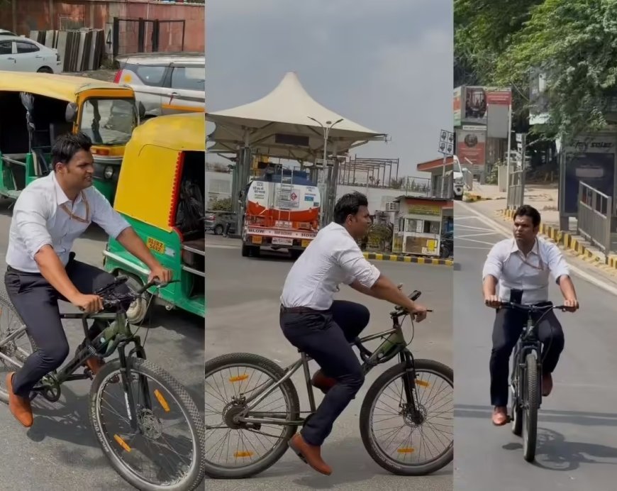 साइकिल चलाकर दफ्तर पहुंचने वाले IRS अधिकारी नरेंद्र कुमार यादव, फिट इंडिया मूवमेंट के असली ब्रांड एंबेसडर।