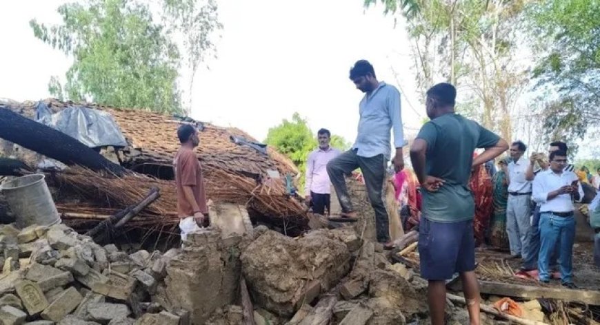 कौशांबी में प्रकृति का भयंकर तांडव: भीषण आंधी-तूफान और बारिश के कारण ढहे मकान, मलबे में दबने से चार लोगों की दर्दनाक मौत।
