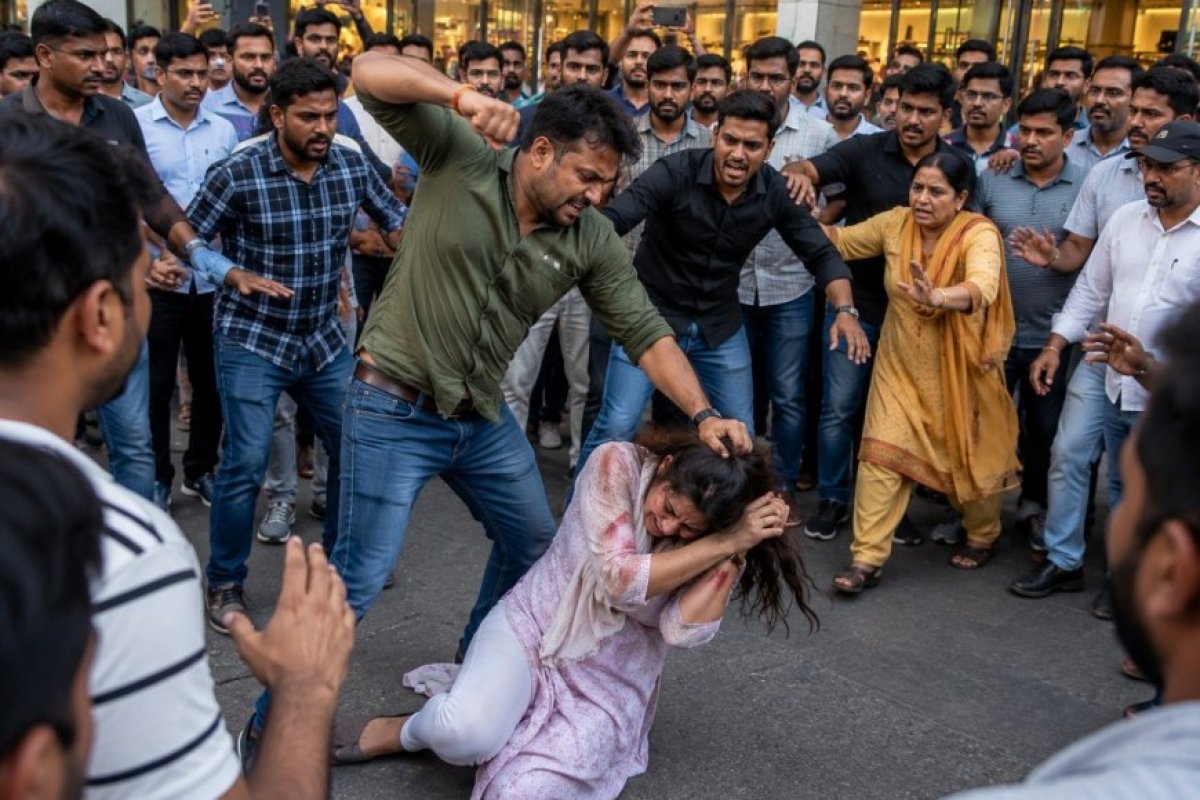 दिल्ली से पीछा करते हुए पहुंचे पति ने प्रेमी के साथ मॉल में घूम रही पत्नी को रंगे हाथों पकड़ा, जमकर हुआ हंगामा