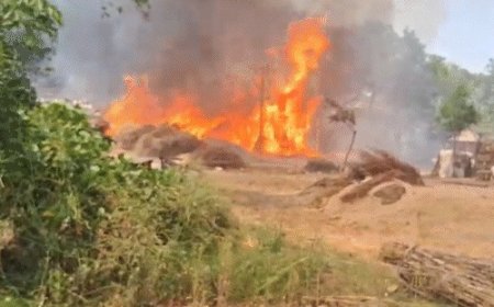 बिहार के बक्सर में पेट्रोल पंप के समीप मोबिल गोदाम में भड़की भीषण आग, आसमान में उठा धुएं का गुबार