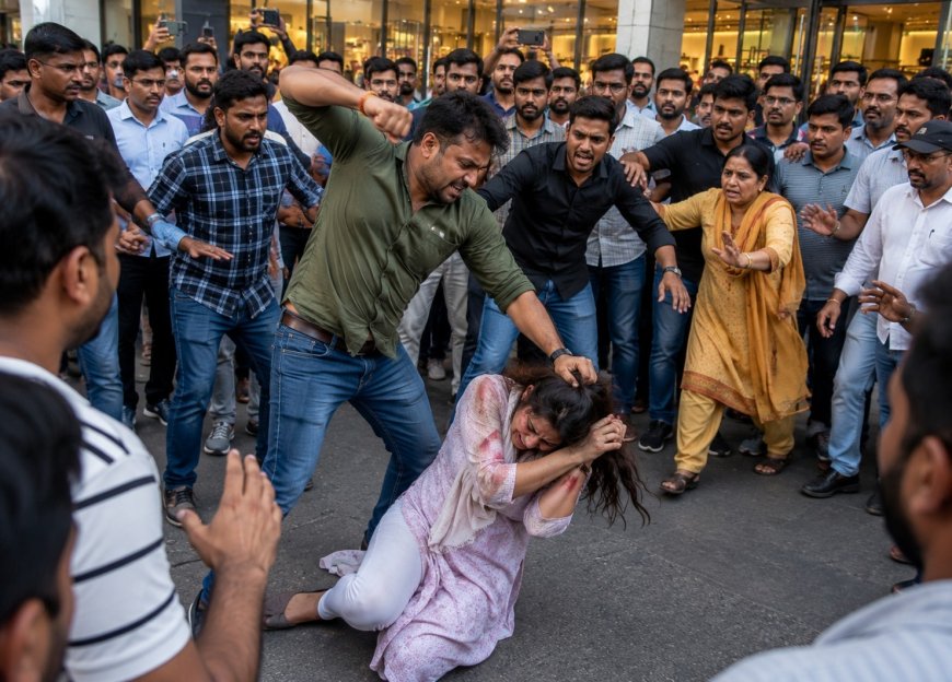 दिल्ली से पीछा करते हुए पहुंचे पति ने प्रेमी के साथ मॉल में घूम रही पत्नी को रंगे हाथों पकड़ा, जमकर हुआ हंगामा
