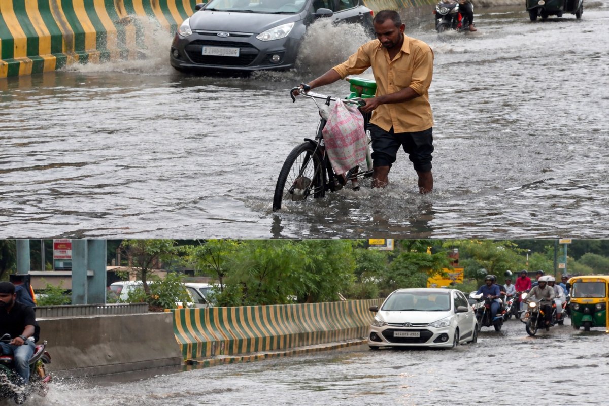 Delhi-Noida Rain Update: दिल्ली-नोएडा में मूसलाधार बारिश से सड़कों पर समंदर, राजघाट समेत कई इलाकों में भारी जलभराव