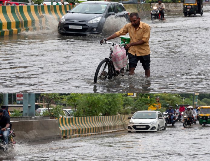 Delhi-Noida Rain Update: दिल्ली-नोएडा में मूसलाधार बारिश से सड़कों पर समंदर, राजघाट समेत कई इलाकों में भारी जलभराव