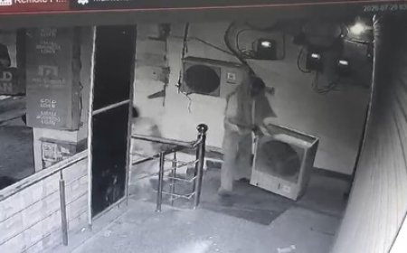 Noida Crime News: नोएडा के सेक्टर-82 में AC का आउटडोर यूनिट चुरा रहे चोर पर ही गिरा भारी यूनिट, CCTV में कैद हुई घटना
