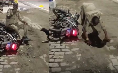 Ghaziabad News: मोदीनगर में नशे में धुत पुलिसकर्मी का सड़क पर हाई वोल्टेज ड्रामा, रेंगते हुए वीडियो वायरल