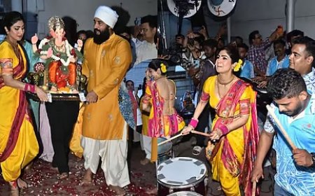 Shilpa Shetty Ganpati Visarjan: ढोल-ताशों की थाप पर जमकर थिरकीं शिल्पा शेट्टी, पूरे परिवार के साथ बप्पा को दी भावभीनी विदाई